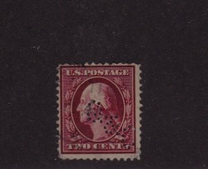 US used rare #375b, lake, perfin; SCV unused=$825.00--no used SCV (104M)