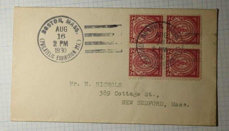 Boston Mass Philatelic Exhibition Philatelic Convention Cachet Cover 1930