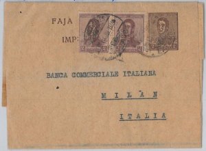 50322 - ARGENTINA -  POSTAL HISTORY: POSTAL STATIONERY WRAPPER to ITALY 1920's