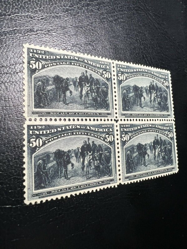 USAstamps Unused VF-XF US 1893 Columbian Expo Block of 4 Scott 240 OG MNH +Cert 