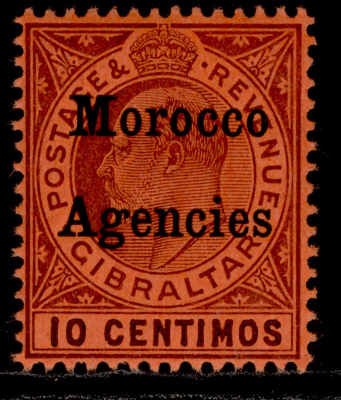 MOROCCO AGENCIES EDVII SG25, 10c dull purple/red, M MINT. Cat £24. ORDINARY 