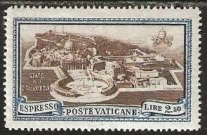 Vatican E4,  mint,  hinged    1933.  (V37)