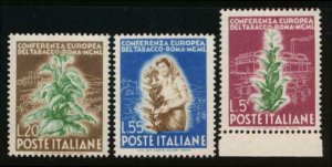 ITALY 544-546 MINT NH TOBACCO 1950