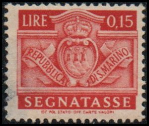 San Marino J67 - Mint-H - 15c Coat of Arms (1945)