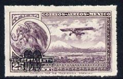 Mexico 1932 Surcharged 80c on 25c purple (Farman F.190) i...