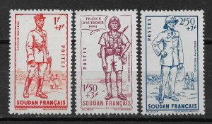 French Sudan 1941, Defense of the Empire, Sc # B11-B13, VF MNH** (DLC)