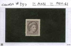 Canada - #337 - MINT NH ON CARD  -1954 - Item C752