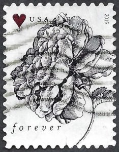 United States #4959 Forever (49¢) Vintage Rose (2014). Used