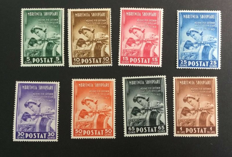 Albania Sc# B9-B16 Complete Set Mint Hinged MH