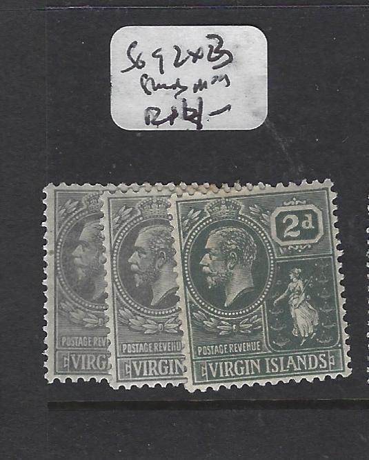 VIRGIN ISLANDS (P2105B)  KGV 2D  SG 92X3  SHADES  MOG