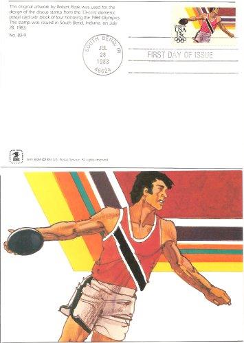 US 2048 (fdc post card) 13¢ Olympics: discus