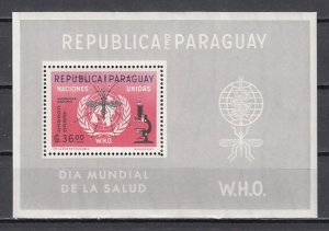 Paraguay, Scott cat. 683a. World Against Malaria s/sheet.