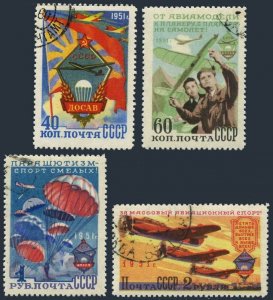 Russia 1590-1593 two types,CTO.Mi 1593-1596. Aviation-the sport in USSR,1951.
