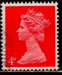 Great Britain; 1969: Sc. # MH7:,  Used Single Stamp