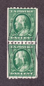 US 390 1c Franklin Used Pair VF-XF SCV $45