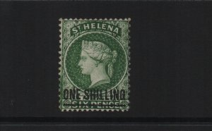 St Helena 1876 SG26 - 14x12.5 perf, CC watermark bar 18mm - used