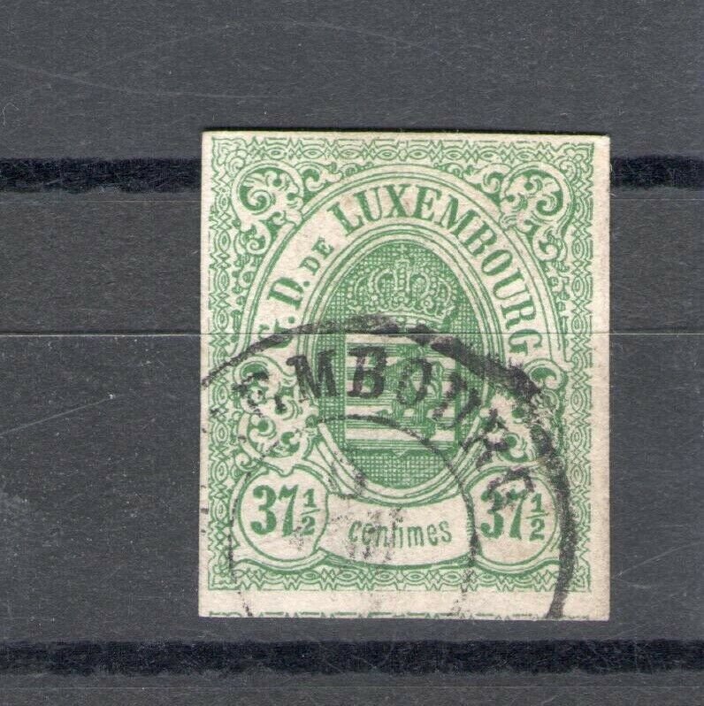 1859 - 63 Luxembourg - N°10 - 37 1/2c. Verde, Used Vinyl Decals/Si