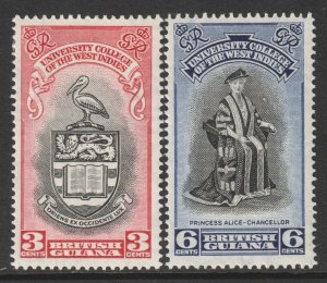 British Guiana Scott 250/251 - SG328/329, 1951 University Set MH*