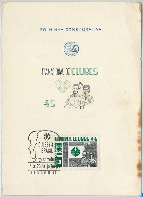 61529 - BRAZIL - POSTAL HISTORY - OFFICIAL POST LEAFLET: CLubs SCOUTS? 1967