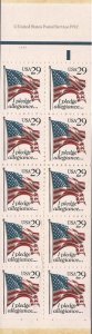 US Stamp - 1992 29c Flag, Pledge Allegiance - 10 Stamp Booklet - Scott #BK195