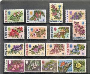 Bermuda  255-71 Mint OG 1970 Flowers CV $53.80