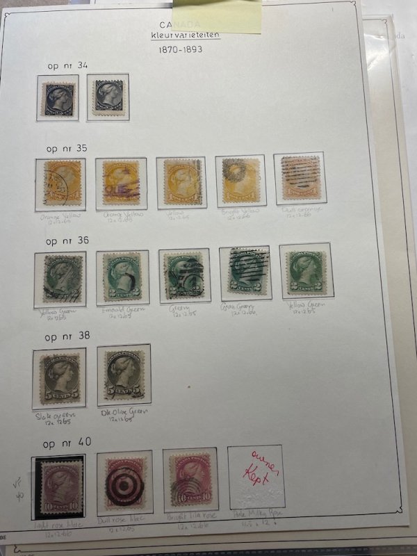 Canada, Small Queens Collection of Color Varieties, See Description