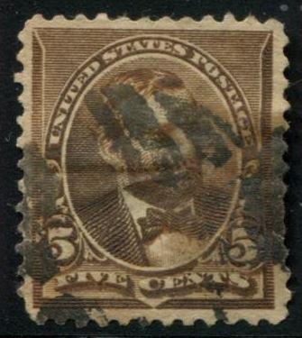 USA # 222        used  thin tear   ** Free shipping **