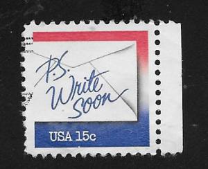 SC# 1810 - (15c) - P. S. Write Soon, used single