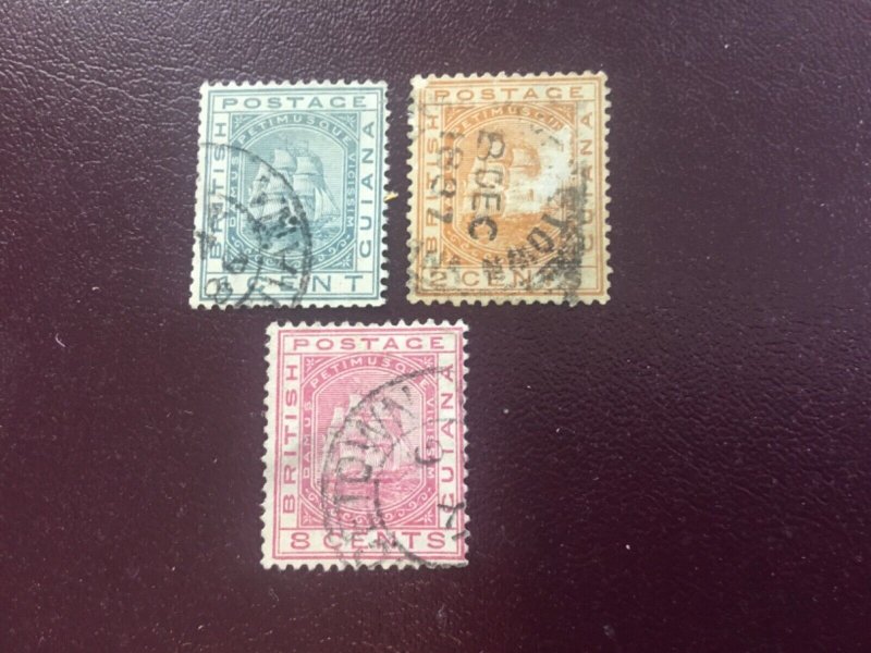 ICOLLECTZONE  British Guiana 107-108, 111 F/VF used nice cds’s