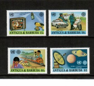 Antigua 1983 - World Communication Year - Set of 4 Stamps - Scott #698-01 - MNH