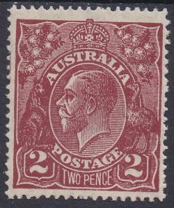 AUSTRALIA 1926 KGV 2D SMALL MULTI WMK PERF 14 