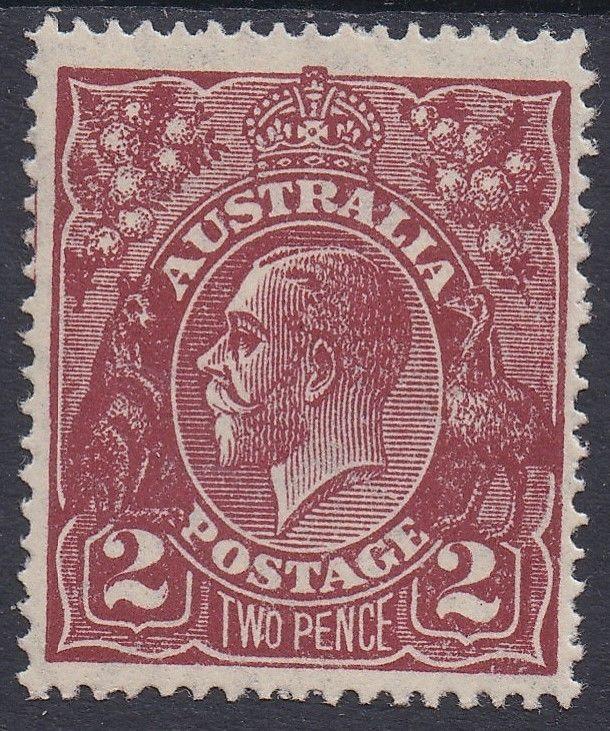 AUSTRALIA 1926 KGV 2D SMALL MULTI WMK PERF 14 