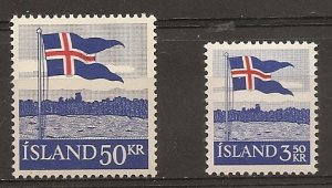 Iceland 313-4 1958 40th Flag set NH