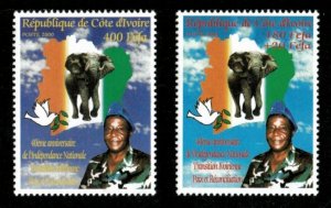 Ivory Coast 2000 - 40 Years of Independence - Set of 2 Stamps Scott 1064-5 - MNH