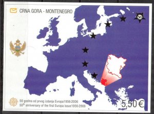 Montenegro 2006 50 Years of Europa CEPT Stamps Maps sheet MNH