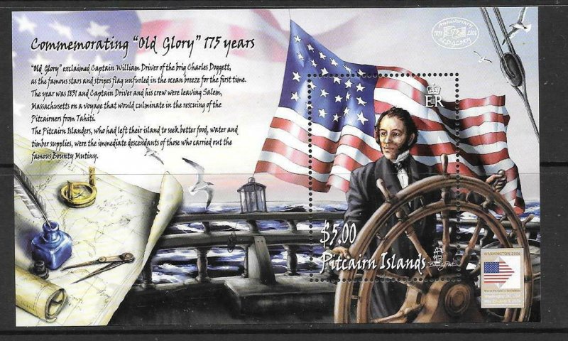 PITCAIRN ISLANDS SGMS710 2006 175th ANNIV OF VOYAGE OF CHARLES DOGGETT MNH