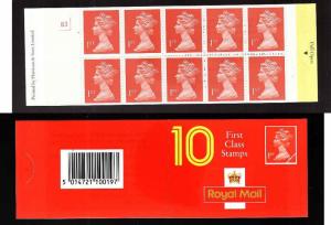 Great Britain BK1068- ten 1st class stamps-complete NH booklet-