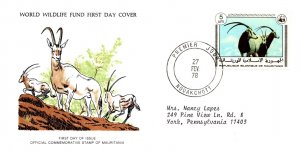 Worldwide First Day Cover, World Life Fund, Mauritania