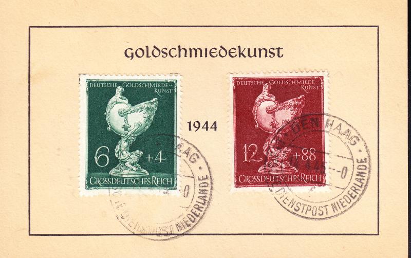 Germany 1944 Semi-Postals on Small Cards with Occupied Holland Cancels
