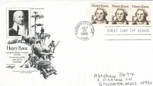 1985, Honoring Henry Knox,  Artmaster, FDC (E10894)