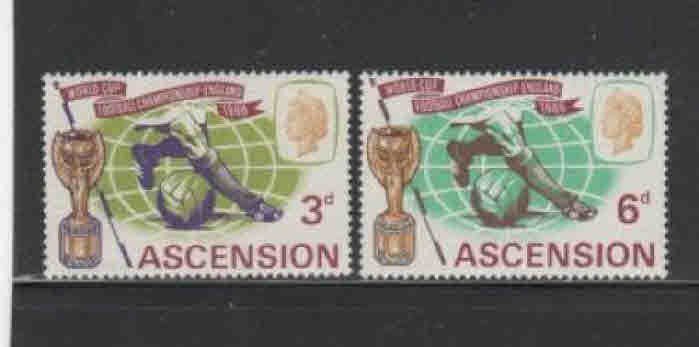 ASCENSION #100-101  1966 WORLD CUP SOCCER     MINT VF NH  O.G