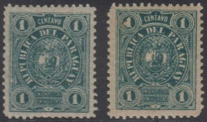 PARAGUAY 1884 SEAL OF TREASURY Sc 20 BUT UNLISTED PERF 11 1/2 & VARIETY WHT. DOT 