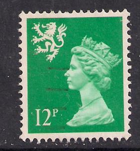 Scotland GB 1986 QE2 12p Emerald used stamp Type 2 SG S37 ( E334 )