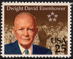 SC#2513 25¢ Dwight David Eisenhower Single (1990) MNH