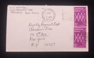 C) 1975. UNITED STATES. INTERNAL MAIL. DOUBLE AMATEUR RADIO STAMP. XF