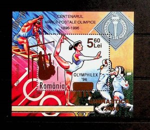 ROMANIA Sc 4877 NH SOUVENIR SHEET W/OVERPRINT OF 2006 - OLYMPICS