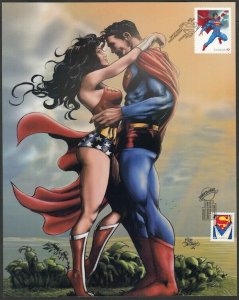 CANADA Sc #2678/9.5 SUPERMAN 75th ANN PHOTO with 2 STAMPS FIRST DAY CANCELLED