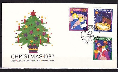 New Zealand, Scott cat. 880-882. Christmas Carols issue. First day cover. ^