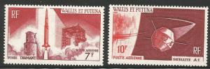 WALLIS & FUTUNA ISLANDS C22-C23, MNH, PAIR OF STAMPS, FRENCH SATELLITE A-1 IS...