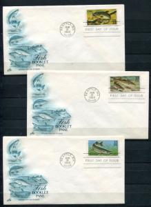 USA 5 First Day Covers Fishes Complete set Cancel Seatle WA u1921hs